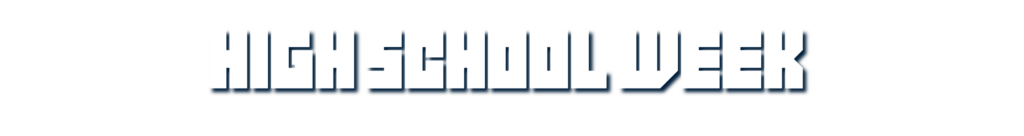 Text in a bold, blocky font reads "HIGH-SCHOOL WEEK" against a light gray background.